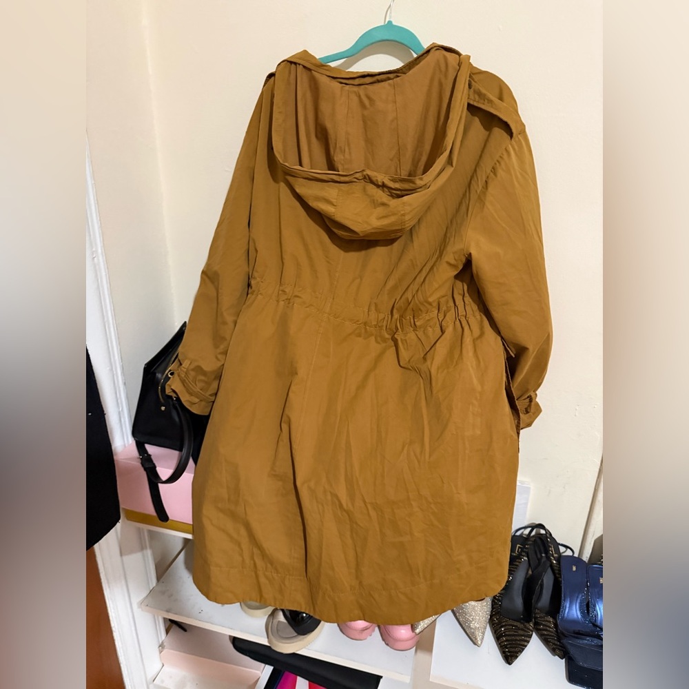 Zara Mustard Hooded Trench Coat - Picture 9 of 9